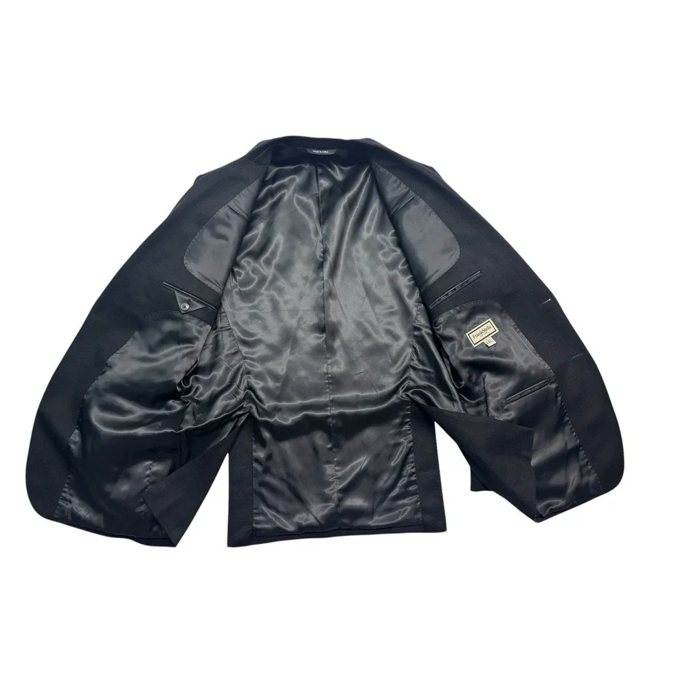 Frank Stella New York 44L Black 100%‎ Cashmere Blazer Jacket Sport Suit Coat